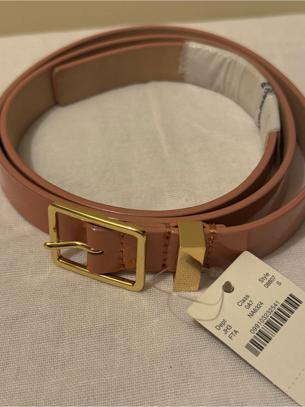 NWT VINTAGE J. Crew Monica Patent Metal Belt Frosted Taupe Deadstock Small - Picture 3 of 11